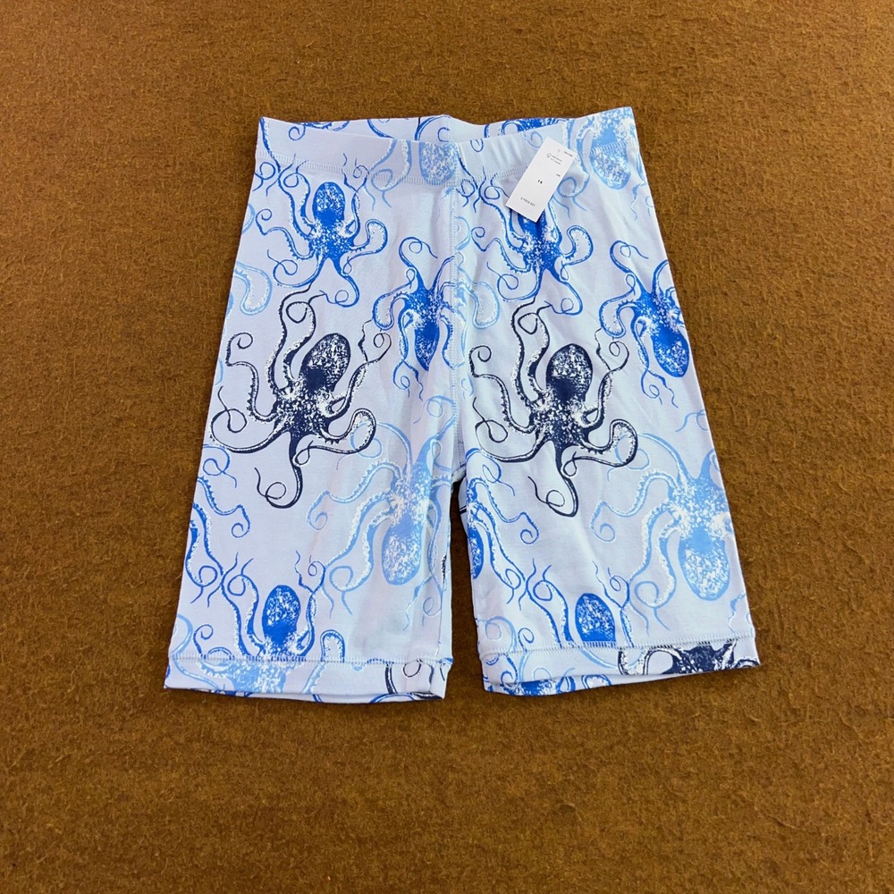 Gap Kids Unisex 14 Blue Octopus Print Cotton Sleep Pajama Shorts NWT
